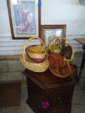 End table wicker baskets pictures and clock