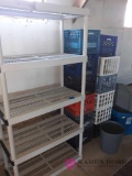 Plastic shelf in milk crate lot