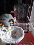 Baby swing and wingback chair