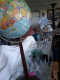 World globe and glassware