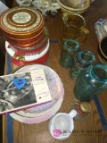 Vintage tins jars and plates