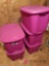 Five 18-gal lidded totes