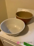 Two 10in pottery bowls