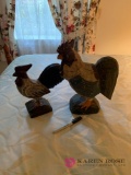 Wooden chicken figurines