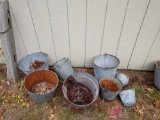 8 galvanized buckets