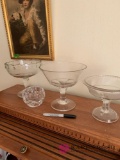 Clear glass pedestal bowl?s