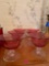 D-1 Pink/red glass dessert cups