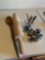 K Wooden spoon rolling pin vintage jar with silver plated Pinocchio spoons