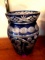 D1 vintage blue glass vase