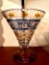 D1 Vintage yellow blue crystal vase