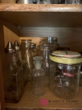 Kitchen cabinet shelf miscellaneous jars