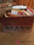 D1 Vintage Campbell Beans box with cookbooks