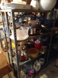 4 shelves of contents including CorningWare