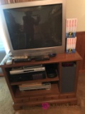 D-1 COMPLETE SYSTEM tv,cabinet ,vhs,dvd player,must take all