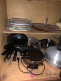 Kitchen pots and pans and miscellaneous