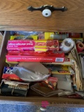 Kitchen drawer of foil saran wrap baggies