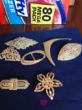 Vintage Rhinestone brooches and shoe clips