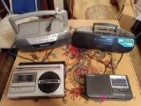 Three Sony stereos and one Samsung b4