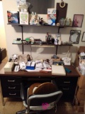 Office desk, cheer, and all contents on and in desk.b4