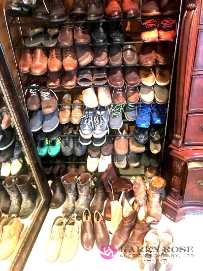 Rack of assorted shoes