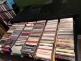 B2 approximately 600 various artist CDs with 3 drawer cabinet
