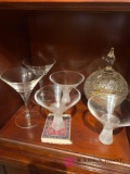 Kitchen martini glasses and candy dish