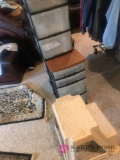 Step stool and plastic organizers