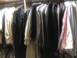 Large lot of coats, dress shirts ,everyday shirts pants size large and xlarge