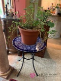 Plant and decorative tile table