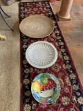 Three large decorative plates
