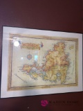 Framed Saint Martin map in office