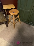 Office floor mat wooden stool and TV tray