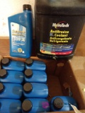 10 quarts of motor oil and a gallon of antifreeze