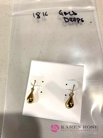 18k Gold drop earrings