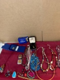 Nine costume jewelry necklaces Goebel collectors club necklace