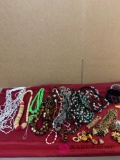 Costume jewelry lot 16 necklaces plus earrings and other