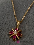 14 K Ruby diamond necklace