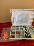 Vintage jewelry box with costume jewelry