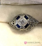 18k Diamond sapphire ring
