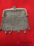 silver chain linked coin purse