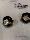 18k Diamond and onyx earrings