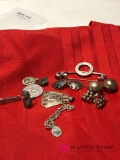 Lot of Assorted sterling ring- ear rings -bracelet and tie clip