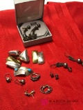 Assorted sterling silver earrings