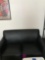 DR Black leather-like couch and chair