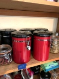 Shelf of canisters and more