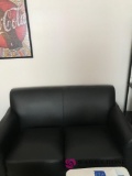 DR Black leather-like couch and chair