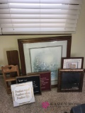 Lot of pictures and shelves