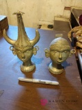 Two metal oriental figurines (basement)