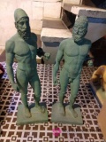 Two 16 inch tall male nude statues (basement)