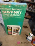 Heavy duty steel shelving in box (basement)